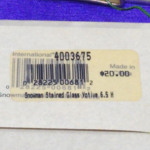 Stained Glass Snowman Climbing Christmas Tree Votive Holder Silver Plate Vintage - Picture 10 of 10